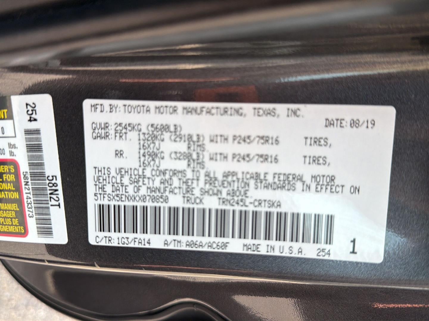 2019 Toyota Tacoma SR