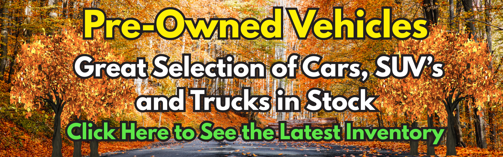 Pre owned cars banner October 2026