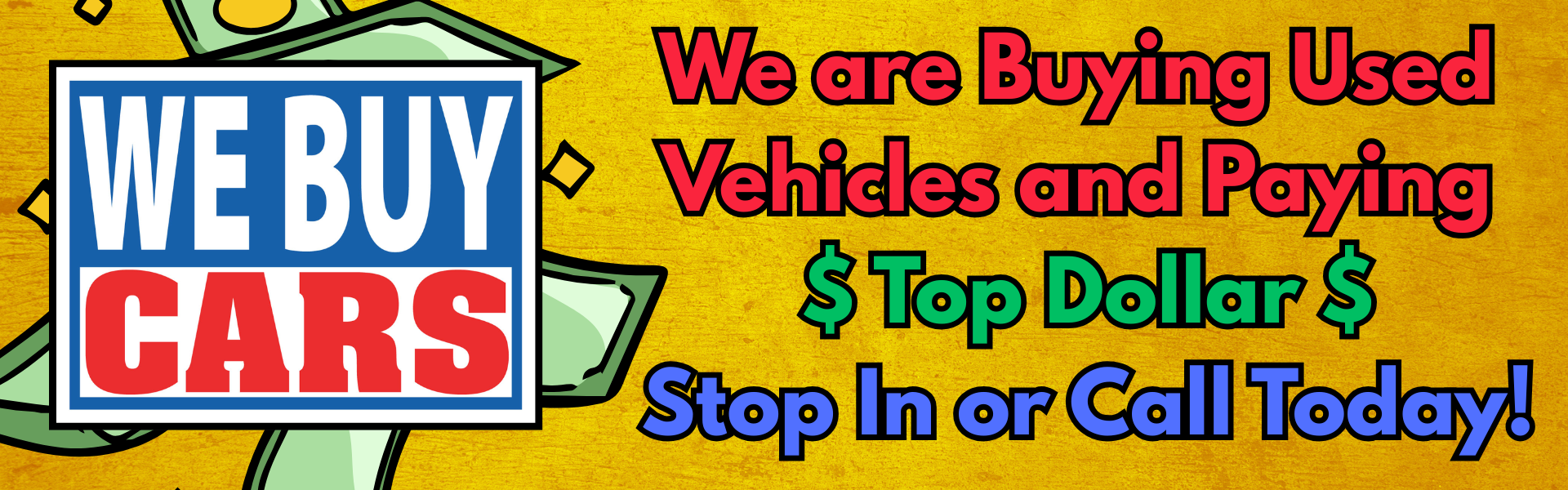 We buy cars Oct. 2026